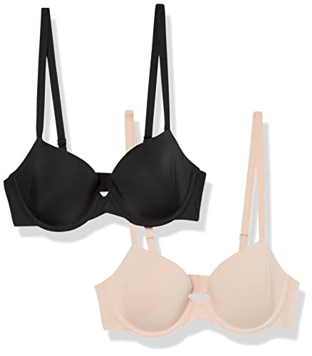 Amazon Essentials Damen Halbschalen Mikrofaser-BH Mit Verstellbaren Trägern - Auslauffarben, 2er-Pack, Zartrosa, 75C von Amazon Essentials