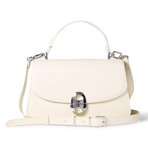 Amazon Essentials Damen Handtasche mit Griff Oben, Cremefarbenes Kunstleder, Einheitsgröße von Amazon Essentials