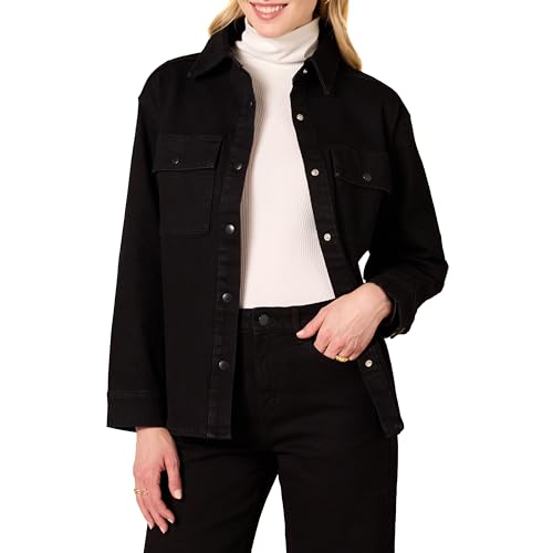 Amazon Essentials Damen Hemdjacke Aus Schwerem Denim In Oversized-Passform, Schwarz, XXL Amazon Essentials Damen Hemdjacke Aus Schwerem Denim In Oversized-Passform, Schwarz, XXL von Amazon Essentials