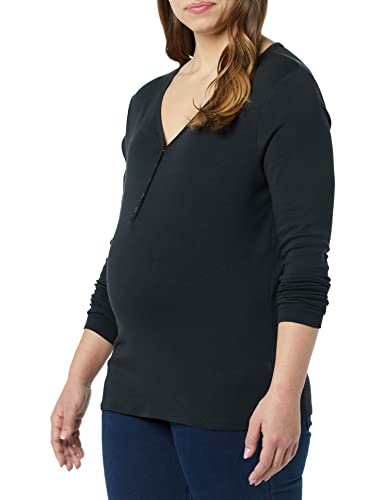 Amazon Essentials Damen Henley-Umstands- Und Stillhemd In Schlanker Passform, Schwarz, XL von Amazon Essentials