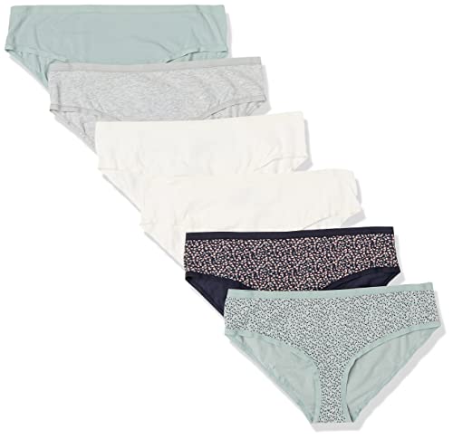 Amazon Essentials Damen Hipster-Unterwäsche Baumwolle (Erhältlich in Übergröße), 6er-Pack, Heide/Mehrfarbig/Streublumen/Tiermuster, 4XL Große Größen von Amazon Essentials