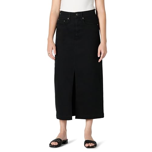 Amazon Essentials Damen Hoch taillierter langer Stretch-Jeansrock in Regular-Fit mit geringem Stretchanteil, Schwarz, 46 Amazon Essentials Damen Hoch taillierter langer Stretch-Jeansrock in Regular-Fit mit geringem Stretchanteil, Schwarz, 46 von Amazon Essentials
