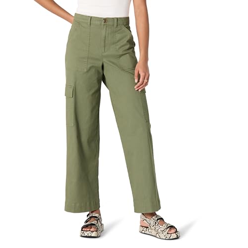 Amazon Essentials Damen Hochgeschnittene Cargo-Hose in Khaki mit Normaler Passform und Voller Länge, Dunkles Olivgrün, 40 Amazon Essentials Damen Hochgeschnittene Cargo-Hose in Khaki mit Normaler Passform und Voller Länge, Dunkles Olivgrün, 40 von Amazon Essentials