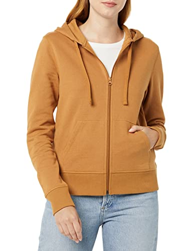 Amazon Essentials Damen Fleece-Hoodie mit durchgehendem Reißverschluss (in Übergröße erhältlich), Dunkles Kamelbraun, XL von Amazon Essentials