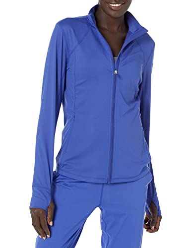 Amazon Essentials Damen Jacke aus Angerautem Tech-Stretch mit Langem Reißverschluss (Erhältlich in Übergröße), Königsblau, 4XL Große Größen von Amazon Essentials