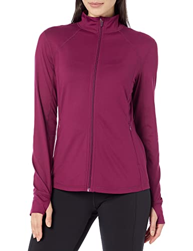 Amazon Essentials Damen Jacke aus Angerautem Tech-Stretch mit Langem Reißverschluss (Erhältlich in Übergröße), Pflaume, 4XL Große Größen von Amazon Essentials