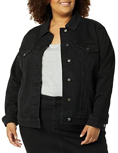 Amazon Essentials Damen Jeansjacke (erhältlich in Übergröße), Schwarze Waschung, 3XL Große Größen von Amazon Essentials
