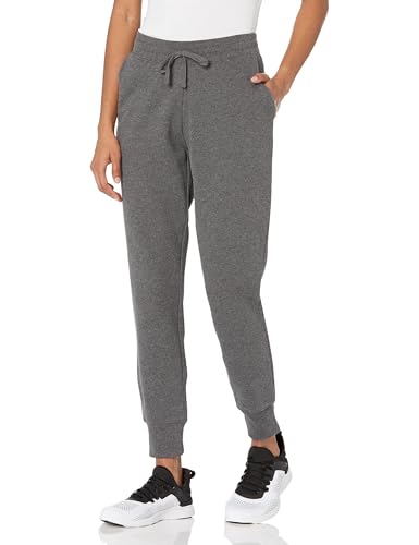 Amazon Essentials Damen Fleece-Jogginghose Mit Bündchen (In Übergrößen Erhältlich), Dunkelgrau Meliert, XS von Amazon Essentials