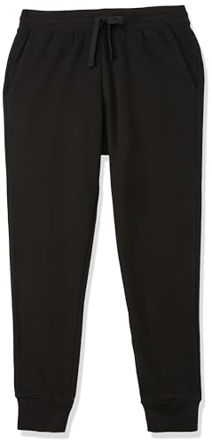 Amazon Essentials Damen Fleece-Jogginghose Mit Bündchen (In Übergrößen Erhältlich), Schwarz, XL von Amazon Essentials