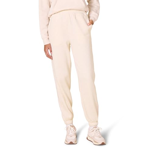 Amazon Essentials Damen Entspannte Jogginghose Mit Hoher Taille (In Übergröße Erhältlich), Haferbeige Meliert, XS von Amazon Essentials