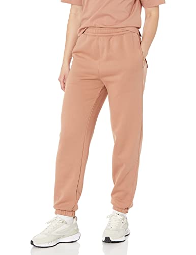 Amazon Essentials Damen Entspannte Jogginghose Mit Hoher Taille (In Übergröße Erhältlich), Hellbraun, L von Amazon Essentials