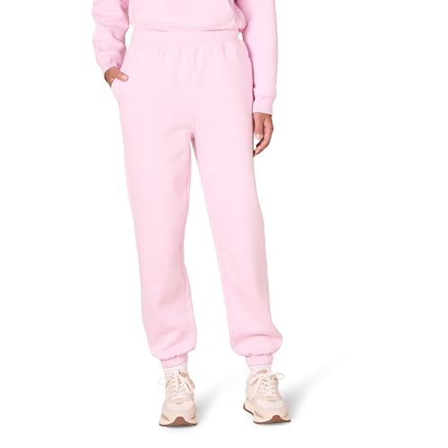 Amazon Essentials Damen Entspannte Jogginghose Mit Hoher Taille (In Übergröße Erhältlich), Pastellrosa, L von Amazon Essentials