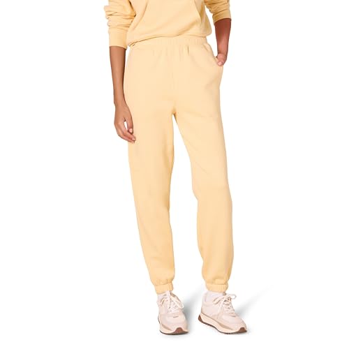 Amazon Essentials Damen Entspannte Jogginghose Mit Hoher Taille (In Übergröße Erhältlich), Warmes Gelb, XL von Amazon Essentials