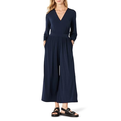 Amazon Essentials Damen Jumpsuit Aus Mattem Jersey In Lockerer Passform, Marineblau, S von Amazon Essentials