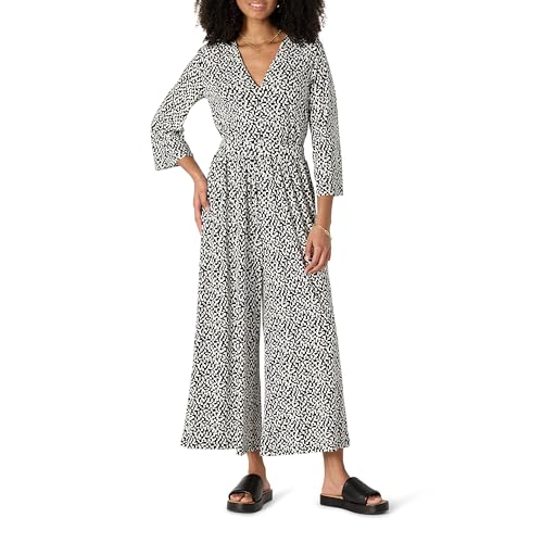 Amazon Essentials Damen Jumpsuit Aus Mattem Jersey In Lockerer Passform, Schwarz Elfenbein Geometrisch, XXL Amazon Essentials Damen Jumpsuit Aus Mattem Jersey In Lockerer Passform, Schwarz Elfenbein Geometrisch, XXL von Amazon Essentials