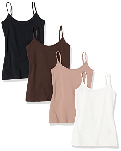 Amazon Essentials Damen Kamisol in schmaler Passform, 4er-Pack, Dunkles Taupe/Espresso/Schwarz/Weiß, XXL Amazon Essentials Damen Kamisol in schmaler Passform, 4er-Pack, Dunkles Taupe/Espresso/Schwarz/Weiß, XXL von Amazon Essentials