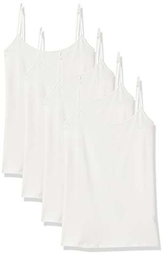 Amazon Essentials Damen Kamisol in schmaler Passform, 4er-Pack, Weiß, XXL von Amazon Essentials