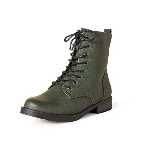 Amazon Essentials Damen Kampfstiefel mit Schnürung, Grün, 40 EU von Amazon Essentials