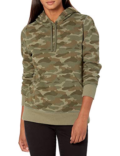 Amazon Essentials Damen Fleece-Kapuzenpullover in normaler Passform (in Übergröße erhältlich), Grün Tarnmuster, M von Amazon Essentials