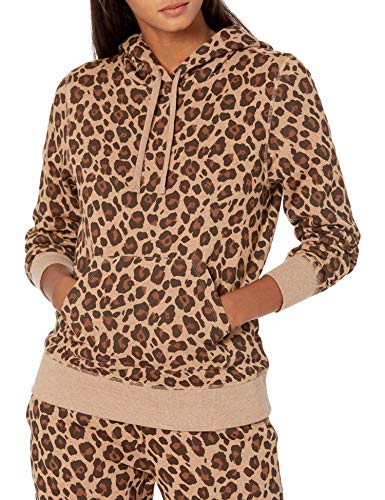 Amazon Essentials Damen Fleece-Kapuzenpullover (in Übergröße erhältlich), Kamelbraun Leopardenmuster, M von Amazon Essentials