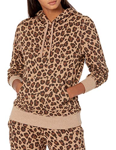 Amazon Essentials Damen Fleece-Kapuzenpullover in normaler Passform (in Übergröße erhältlich), Kamelbraun Leopardenmuster, S von Amazon Essentials