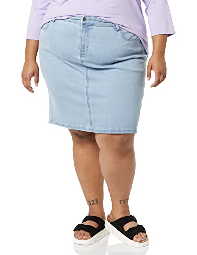 Amazon Essentials Damen Klassischer 5-Pocket-Jeansrock (erhältlich in Übergröße), Helle Waschung, 44 von Amazon Essentials