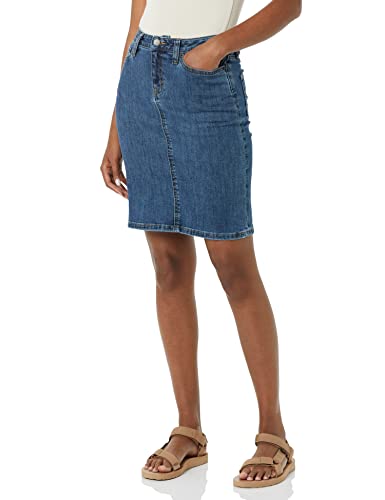 Amazon Essentials Damen Klassischer 5-Pocket-Jeansrock (erhältlich in Übergröße), Mittlere Waschung, 58 Große Größe von Amazon Essentials