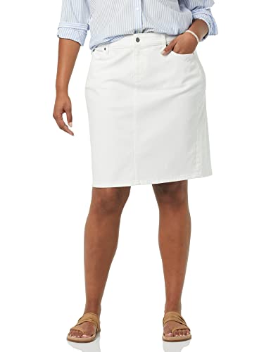 Amazon Essentials Damen Klassischer 5-Pocket-Jeansrock (erhältlich in Übergröße), Weiß, 44 Große Größe von Amazon Essentials