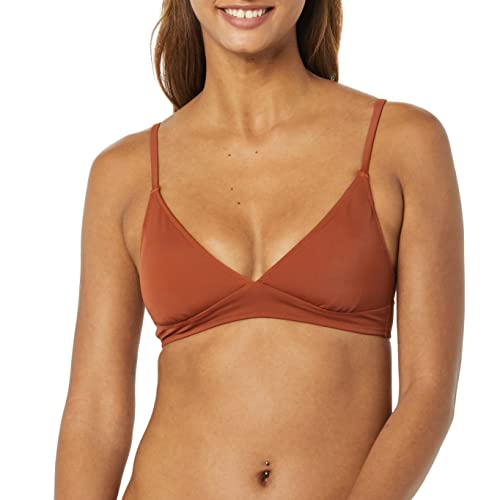 Amazon Essentials Damen Klassisches Bikini-Oberteil, Leichter Halt, Bademode, Braun, 44 von Amazon Essentials