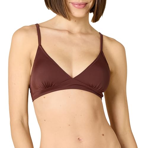 Amazon Essentials Damen Klassisches Bikini-Oberteil, Leichter Halt, Bademode, Tiefbraun, 40 von Amazon Essentials