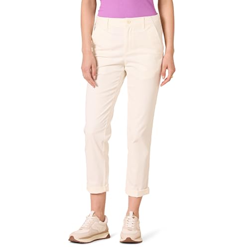 Amazon Essentials Damen Knöchellange Chinohose Mit Normaler Passform, Hohem Bund Und Schmal Zulaufendem Bein, Eierschalenweiß, 38-40 von Amazon Essentials