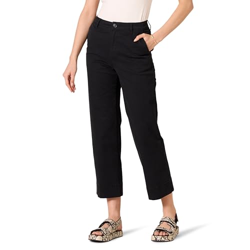 Amazon Essentials Damen Knöchellange Chinohose mit normaler Passform hohem Bund und weitem Bein, Schwarz, 40 Amazon Essentials Damen Knöchellange Chinohose mit normaler Passform hohem Bund und weitem Bein, Schwarz, 40 von Amazon Essentials