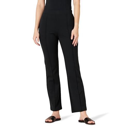 Amazon Essentials Damen Knöchellange Schlupfhose Aus Ponte Mit Mittelhohem Bund, Schwarz, L von Amazon Essentials