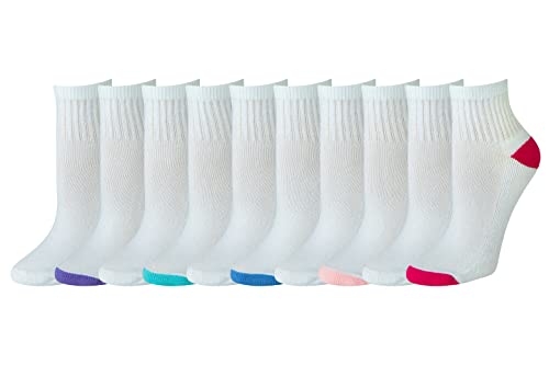 Amazon Essentials Damen Knöchelsocken aus Baumwolle, leicht gepolstert, 10 Paar, Weiß, 36-39.5 von Amazon Essentials
