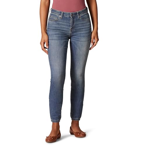 Amazon Essentials Damen Kurvige Skinny-Jeans Mit Mittelhohem Bund - Auslauffarben, Mittlere Waschung, 46 von Amazon Essentials