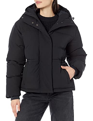 Amazon Essentials Damen Kurz geschnittene Daunenjacke mit Kapuze (in Übergröße erhältlich), Schwarz, XS von Amazon Essentials
