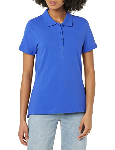 Amazon Essentials Damen Kurzärmeliges Poloshirt (Erhältlich In Übergröße), Blau, XXL von Amazon Essentials