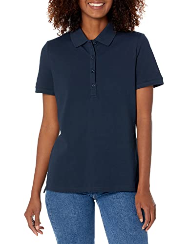 Amazon Essentials Damen Kurzärmeliges Poloshirt (Erhältlich In Übergröße), Marineblau, S von Amazon Essentials