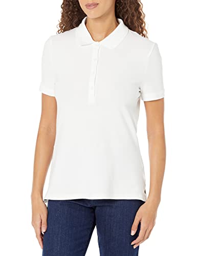 Amazon Essentials Damen Kurzärmeliges Poloshirt (Erhältlich In Übergröße), Weiß, 3XL Große Größen von Amazon Essentials