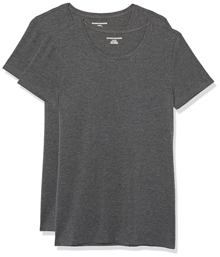 Amazon Essentials Damen Kurzärmeliges T-Shirt mit Rundhalsausschnitt, Klassischer Schnitt, 2er-Pack, Dunkelgrau Meliert, XXL Amazon Essentials Damen Kurzärmeliges T-Shirt mit Rundhalsausschnitt, Klassischer Schnitt, 2er-Pack, Dunkelgrau Meliert, XXL von Amazon Essentials