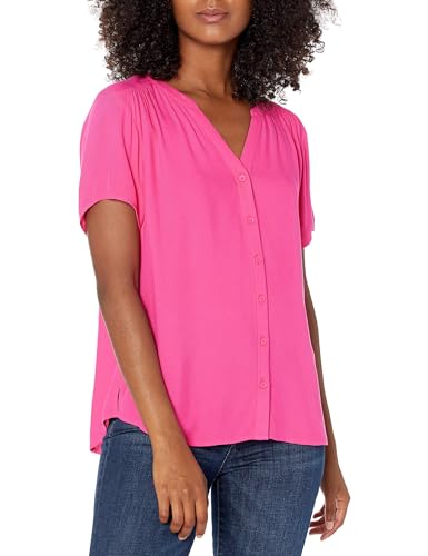 Amazon Essentials Damen Kurzärmlige Webbluse Mit Lockerer Passform, Intensive Rosa, M Amazon Essentials Damen Kurzärmlige Webbluse Mit Lockerer Passform, Intensive Rosa, M von Amazon Essentials