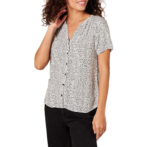 Amazon Essentials Damen Kurzärmlige Webbluse Mit Lockerer Passform, Mini Leopardenmuster, L Amazon Essentials Damen Kurzärmlige Webbluse Mit Lockerer Passform, Mini Leopardenmuster, L von Amazon Essentials