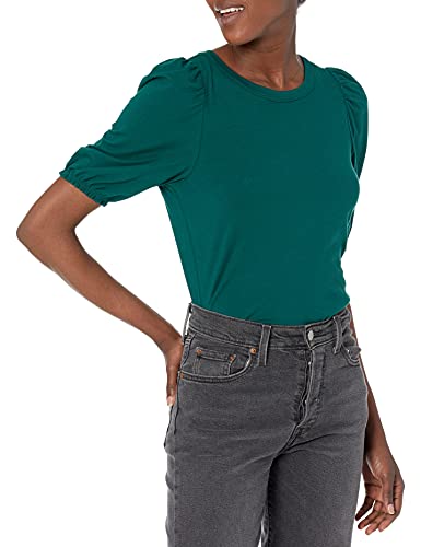 Amazon Essentials Damen Regular-Fit Kurzarm-T-Shirt Rundhalsausschnitt Baumwolle, Dunkelgrün, XXL von Amazon Essentials