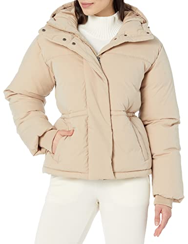 Amazon Essentials Damen Kurz geschnittene Daunenjacke mit Kapuze (in Übergröße erhältlich), Bräunen, XL von Amazon Essentials