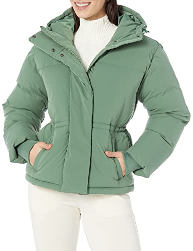 Amazon Essentials Damen Kurz geschnittene Daunenjacke mit Kapuze (in Übergröße erhältlich), Salbeigrün, XL von Amazon Essentials