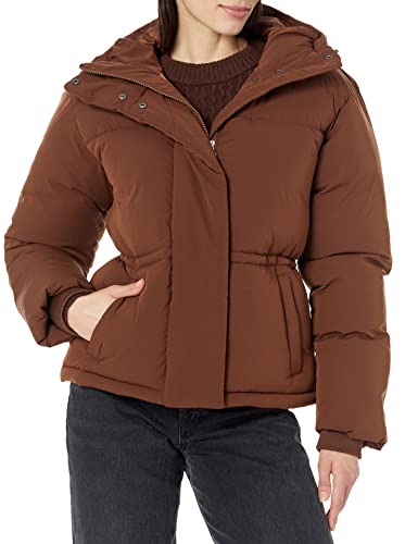 Amazon Essentials Damen Kurze, taillierte Daunenjacke (in Übergröße erhältlich), Tiefbraun, 3XL Große Größen von Amazon Essentials