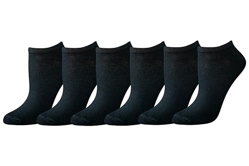 Amazon Essentials Damen Lässige, tief geschnittene Socken, 6 Paar, Schwarz, 38.5-43 von Amazon Essentials