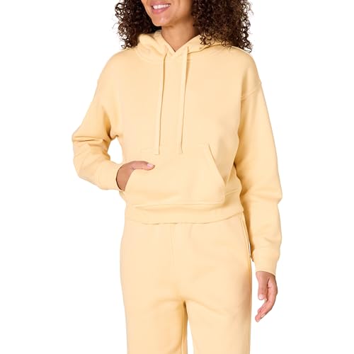 Amazon Essentials Damen Kurzer Kapuzenpulli (In Übergröße Erhältlich), Warmes Gelb, XS von Amazon Essentials