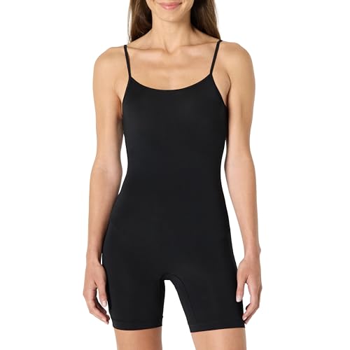 Amazon Essentials Damen Kurzer Strampler Aus Mikrofaser, Schwarz, 44 von Amazon Essentials