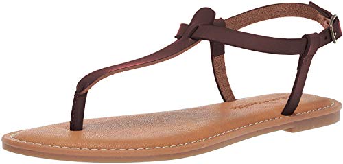 Amazon Essentials Damen Lässige Zehenstegsandale mit Knöchelriemen, Braun, 35.5 EU von Amazon Essentials
